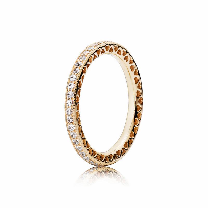 Pandora Australia Hearts Stackable Ring - 14k Gold | BVQMEP021